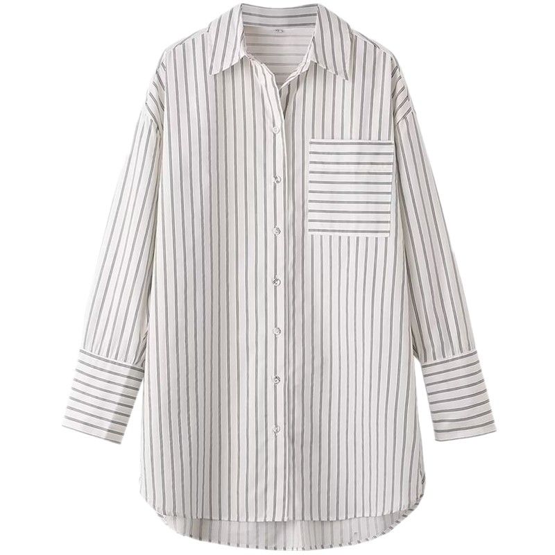 

Fashion Style 2024 Spring New Arrival Women s Clothing Elegant Stripes Slim Looking Loose Shirt Top 8793254 064 Figure Color L