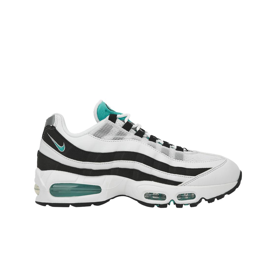 Nike Men's Black/White/Silver Air Max 95 Og Border 2025 Sneakers Hyper-Jade Metallic- Im7409-100 Cm