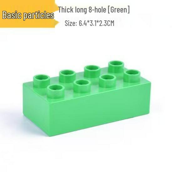 Creative Building Blocks: Compatible with LEGO Duplo 2x4 Thick Large Bricks - 8-Hole Long Base Block Accessories
