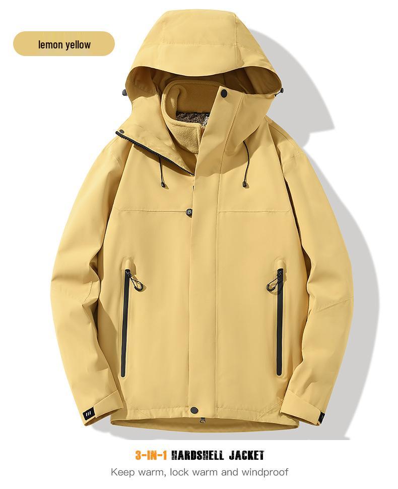 2024 Stylish 3-in-1 Heat-Sealed Couples Windbreaker: Waterproof, Windproof Outdoor Team Mountaineering Suit