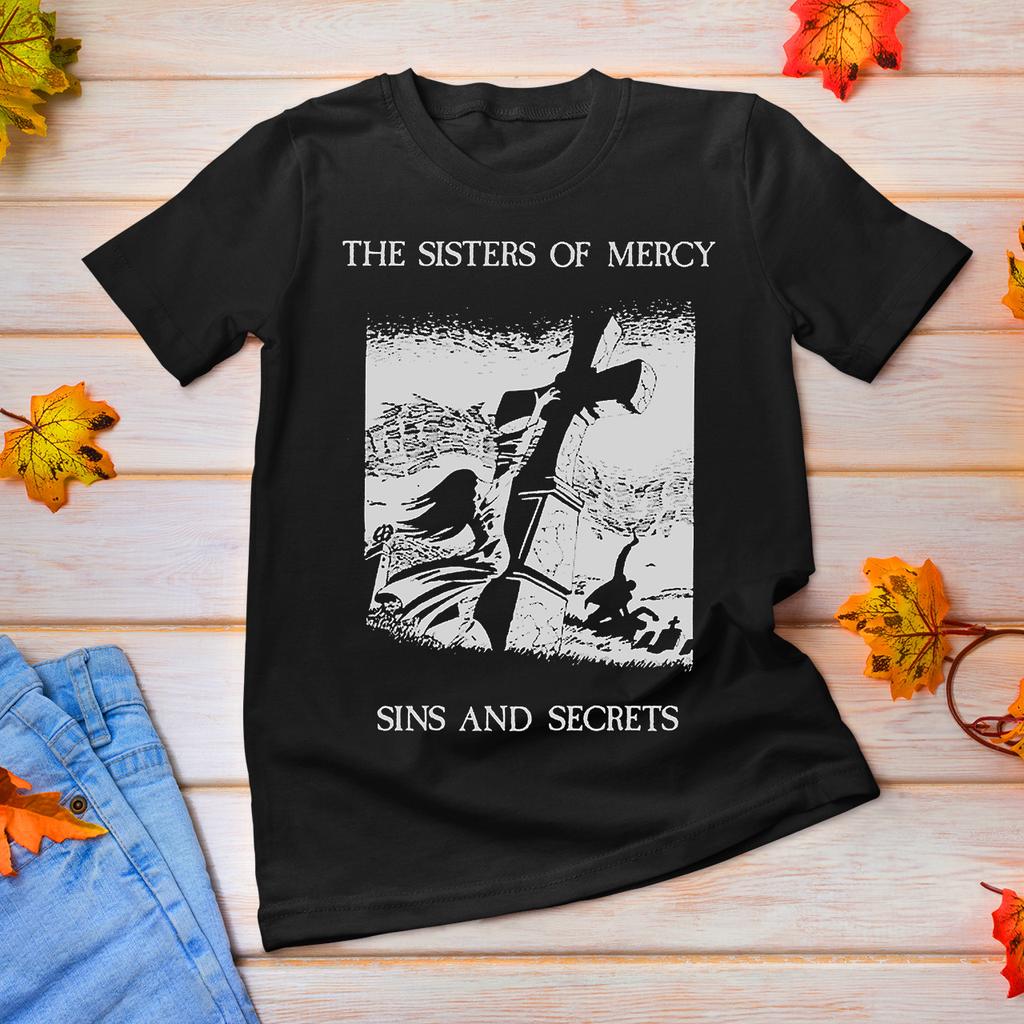 New The Sisters of Mercy Sins And Secrest Cotton Black S-4XL Unisex Shirt BT407