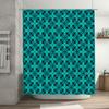 Modern Style Blue Black Geometric Printed Shower Curtain For Bathroom Decoration 72 X 84 Inch Size Set With Hooks Included