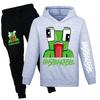 Boys Comfortable Warm Sweater Casual Hooded Loose Printing Clothing Sets Boys