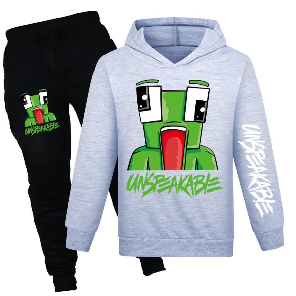 Boys Comfortable Warm Sweater Casual Hooded Loose Printing Clothing Sets Boys