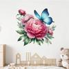 Peony Floral Butterfly Wall Sticker Self-Adhesive Removable for Living Room Bedroom Elegant Home Decor Art