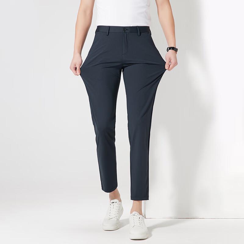 FengXun Men's Summer Casual Straight Leg Cropped Pants FXLF27100