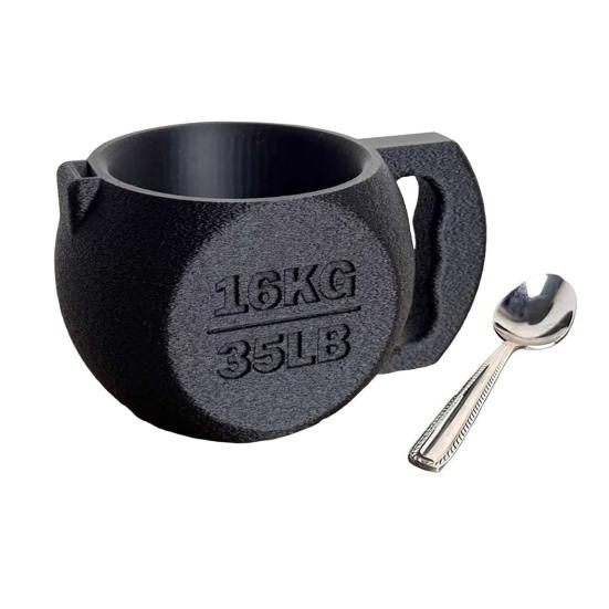Držák na nanuk v kelímku ve tvaru kettlebellu s místem na lžičku Vtipný protiskluzový držák na nanuk pro 16oz kelímky Novinka Dárek pro milovníky fitness Fanoušky nanuků