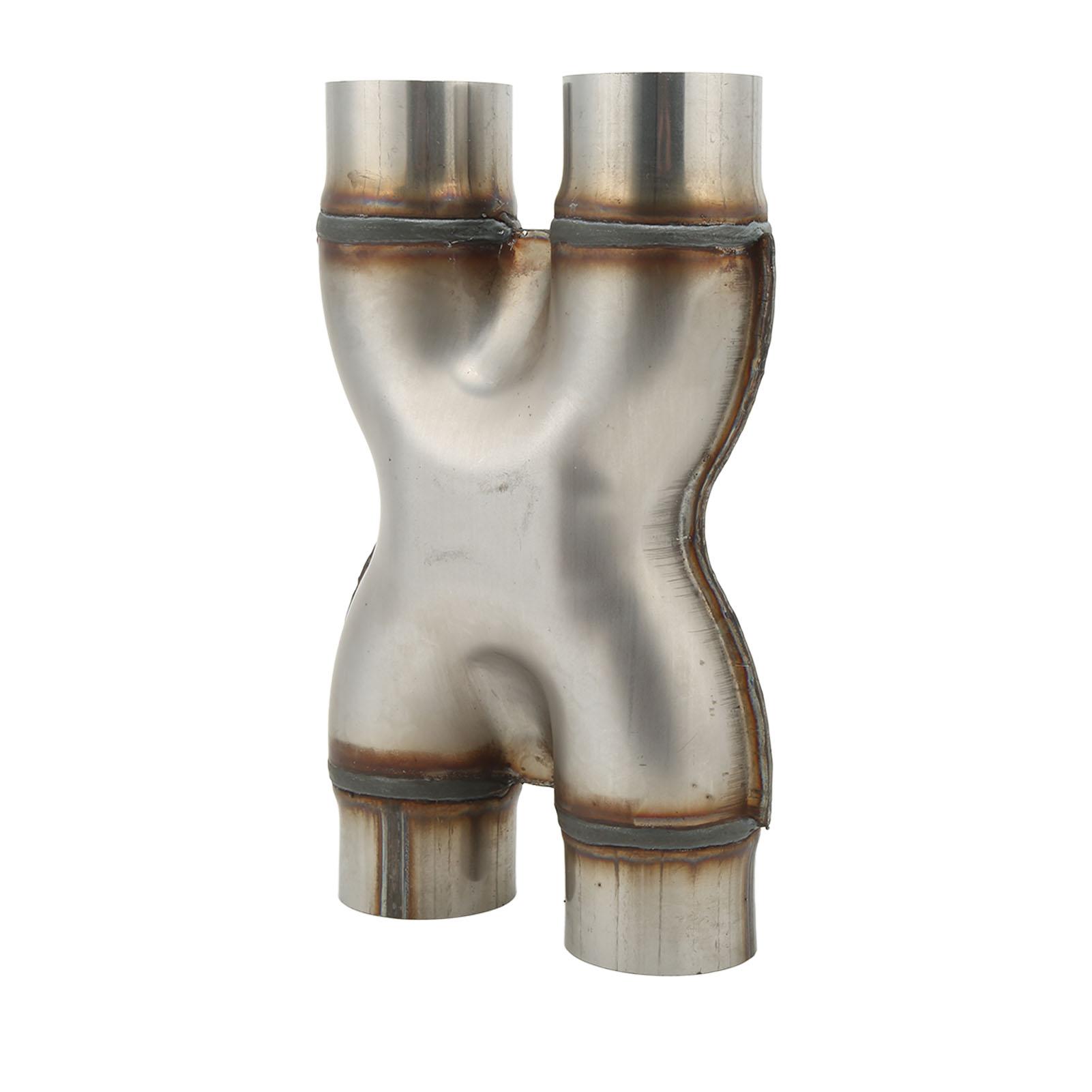 Car Dual Exhaust Adapter Pipe Connector 409 Stainless Steel Exhasut Outlet X Pipe 76mm Internal Diameter