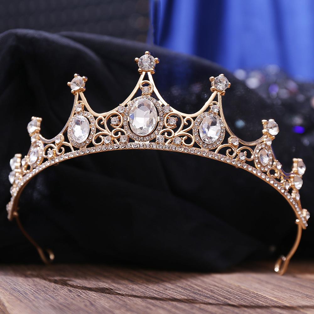 Neue Brautkopfbedeckung, exquisite Strasskrone Braut Prinzessin Krone Hochzeitszubehör Krone Haarschmuck