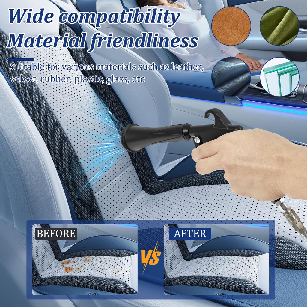 Car Interior Air Blow Gun Tornador Cleaning Blower High Pressure Air Duster Car Detailing Dirt Tool with Nozzle and 5 Brush Head