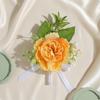 Wedding Corsage Handmade Rose Boutonniere Rustic with Ribbon for Bridesmaids, Groomsmen,