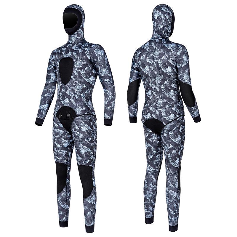 5mm Thermal Light Skin Diving Suit with Hood for Winter Swimming, Deep Diving, Surfing, Fishing, and Hunting.