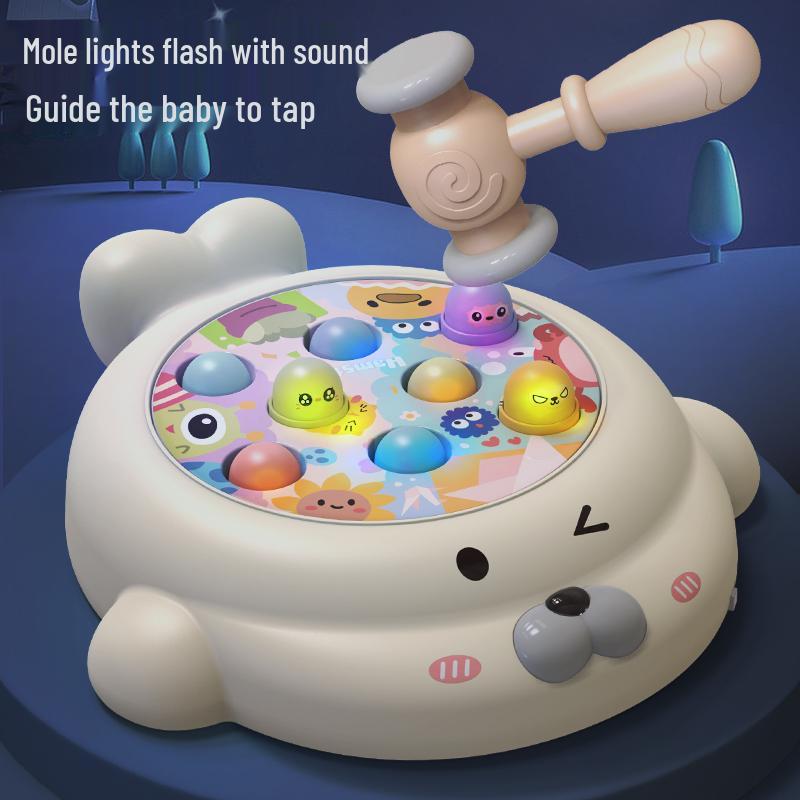 Infant & Toddler Rotating Musical Whack-a-Mole Toy - Early Education for Ages 0-1