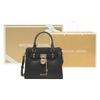 Michael Kors Nouveau Hamilton Letter Logo Lock Key Accessory Leather Shoulder Crossbody Tote Bag Women Handbags Black 35T1GHMS1L-BLACK