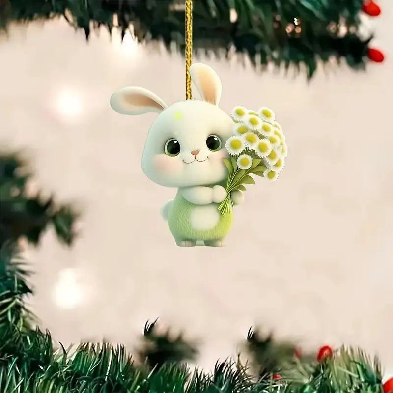 Adorable Cartoon Acrylic Christmas Tree Pendant For Car Decoration Interior