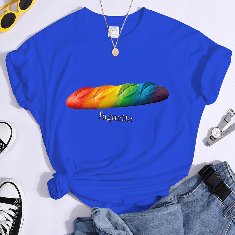 Fun Baguette Faguette LGBT Tshirts Women Men Short Sleeve Lesbian Bisexual Streetwear Fashion Crewneck GAY Trend Tshirts