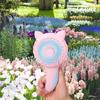 Mini Cartoon Handheld Fan Cute Pocket Fan Easy Blower Cooler Manual Press Fan  Student