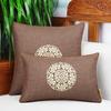 New Chinese-style Embroidered Throw Pillows Solid Wood Sofa Cushions Bedroom Headboard Backrest Waist Pillow Cushion Cover