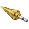 Burghiu treptat HSS Titan 4-22mm Coadă hexagonală Canelură spirală Tăietor găuri metalic Burghiu conic cu trepte Con scule electrice
