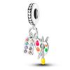 New S925 Silver Color Eggshell Painter's Palette Artist Charms Beads Fit  S925 Original Bracelets DIY Jewelry Birthday Gift