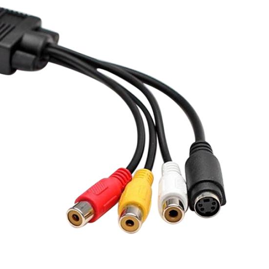 Kabel adaptera konwertera VGA na S-Video Composite AV TV 3 RCA