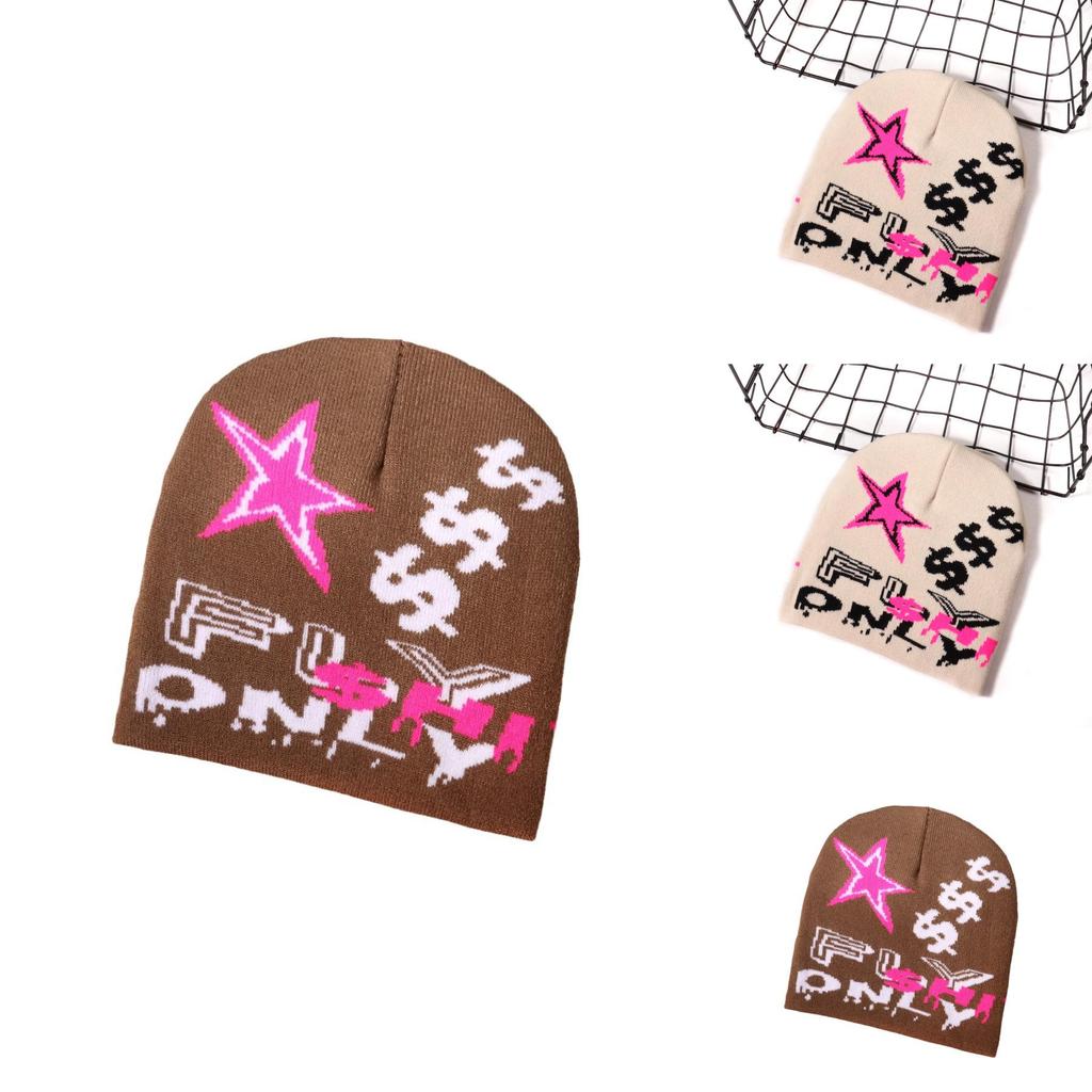 Acrylic Knit Hat With Letter Design For Hip Hop And Street Fashion Enthusiasts