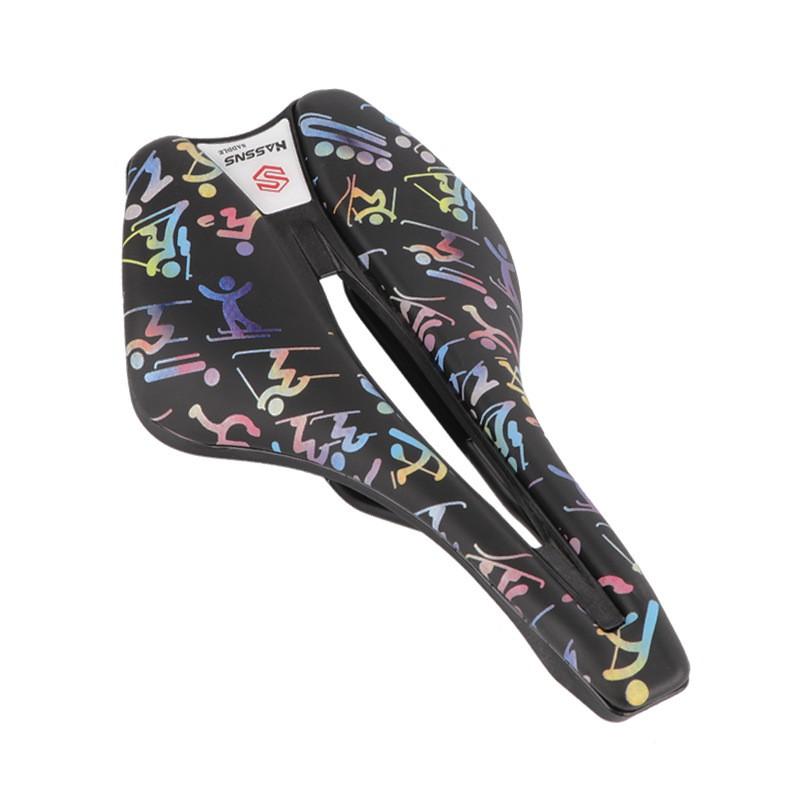 HASSNS Hollow Mountain Bike Saddle Short Nose Gel Pad Comfortable Breathable Cycling Seat MTB Road