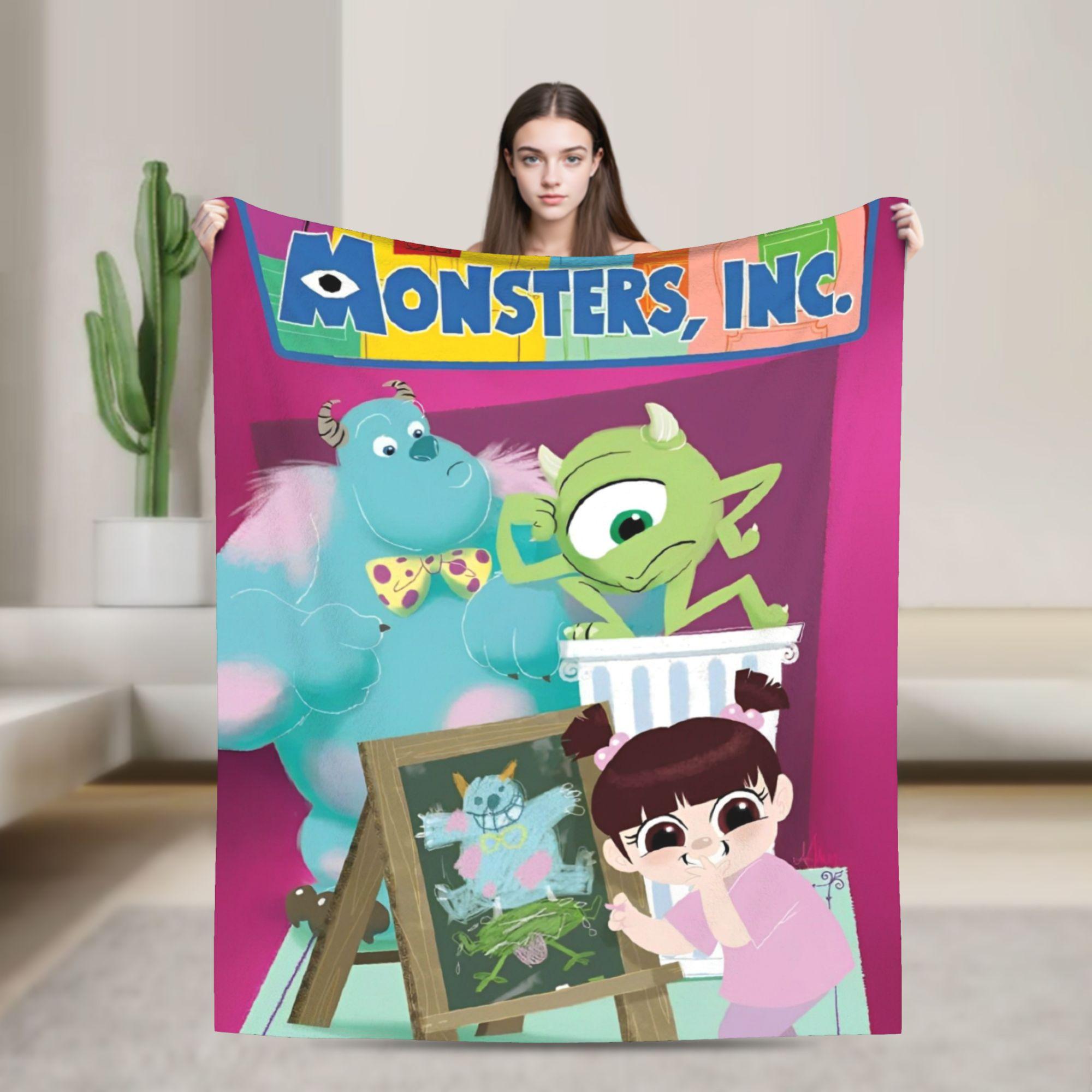 

Monsters, Inc Cartoon Fleece Throw Blankets Mike Wazowski James Sullivan for Bedroom Knitted Blanket Travel Ultra-Soft Portable 30x40in