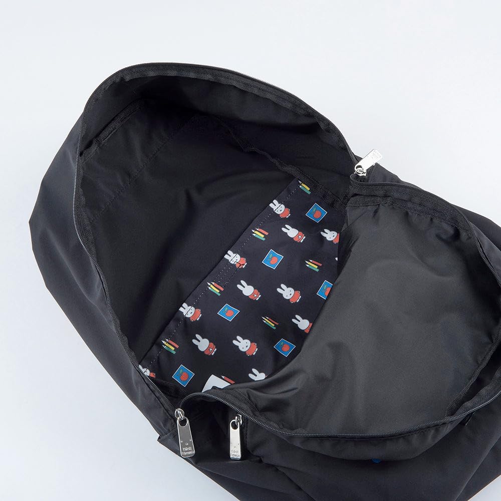 Miffy Soleil Weekend Daypack 4076502 Nordic Eco HEMING'S Backpack, ART-MUSEUM [A4 Size, Black, Style, Adult, Rabbit, Bruna, Travel, Bag, Women's,