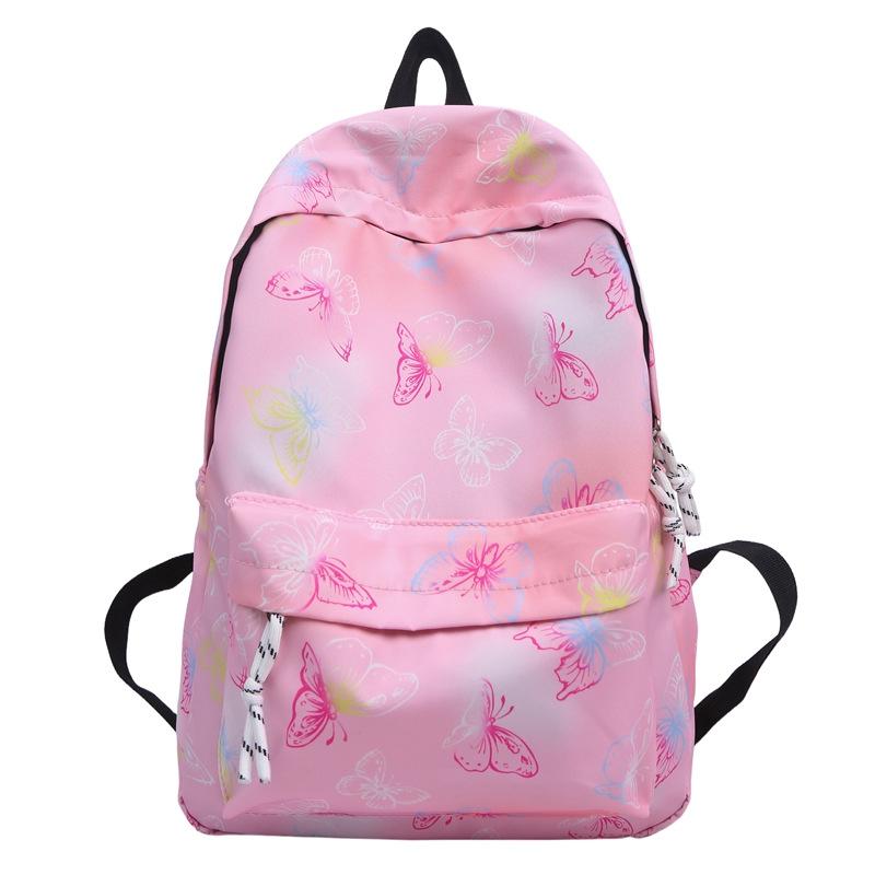 Butterfly Print Backpack Lightweight Backpack Large Capacity Campus Student Schoolbag