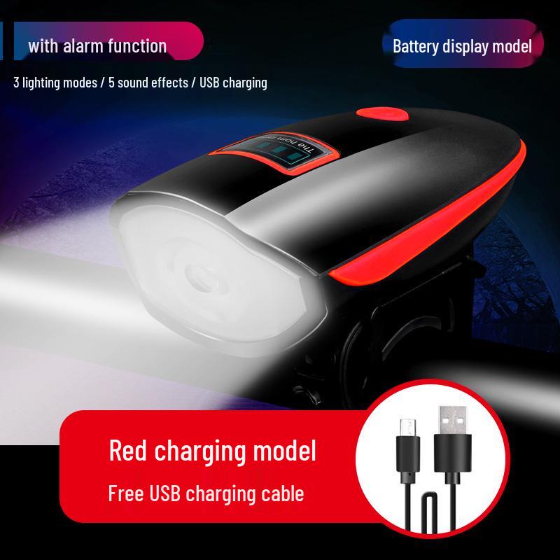 Multi-Functional 7588 Bicycle Headlights: Waterproof, Strong Light, Horn, and Charger for Night Riding