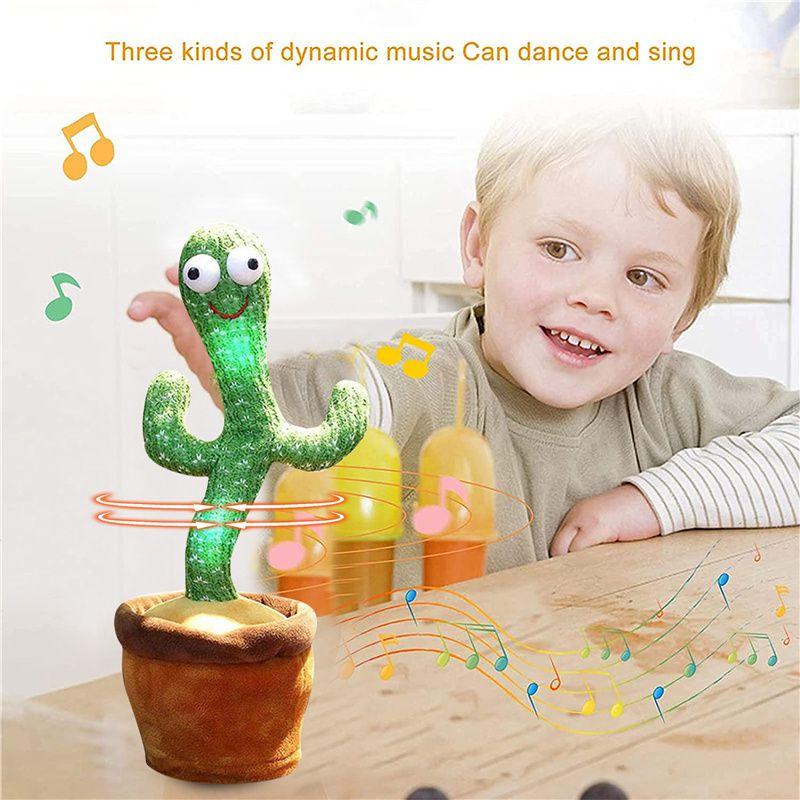 Charming Electronic Shake Body Dancing Cactus Plush Toy With Learning Speaking Feature