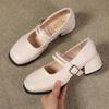 Retro thick heel Mary Jane single shoes women's 2025 spring and autumn new French temperament high heels with skirt evening sandals
