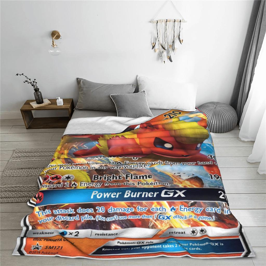 Pokemon Flareon GX Deken Super Warme Comfortabele Pluche Worpdeken Voor Kind Woonkamer Flanellen Sprei Bedsprei