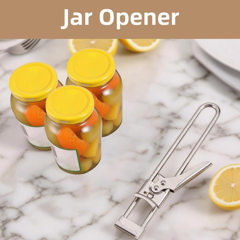 2 Pack Adjustable Jar Opener for Weak Hands, Stainless Steel Can Opener & Beer Bottle Opener, jar openers for seniors, Easy Grip Lid Remover for