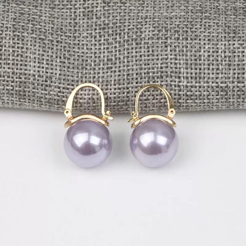 

Фиолетовые круглые серьги-кольца с жемчугом для женщин, элегантные серьги, ювелирный подарок фиолетовый