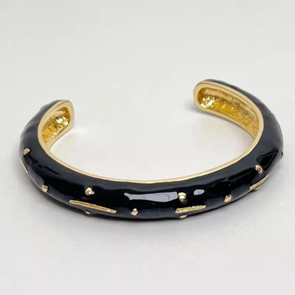 Enamel Woman Cuff Bracelet Classic Women's Hand Bracelet Modern Retro Opening Bangle  Girls
