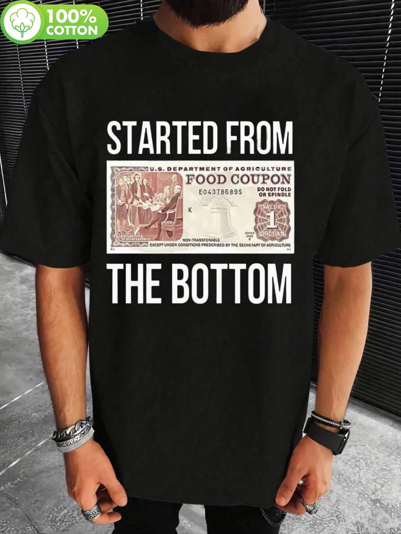 

Vintage USDA Food Coupon Graphic T-shirt - Started From The Bottom Retro Print M