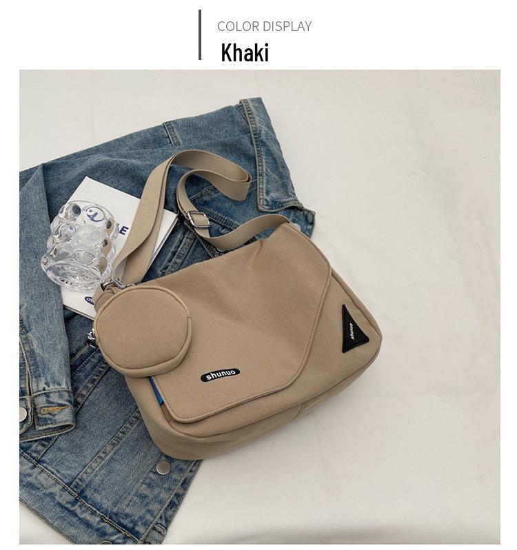 Large Capacity Women's Canvas Bag - Korean Style Student Casual Solid Color