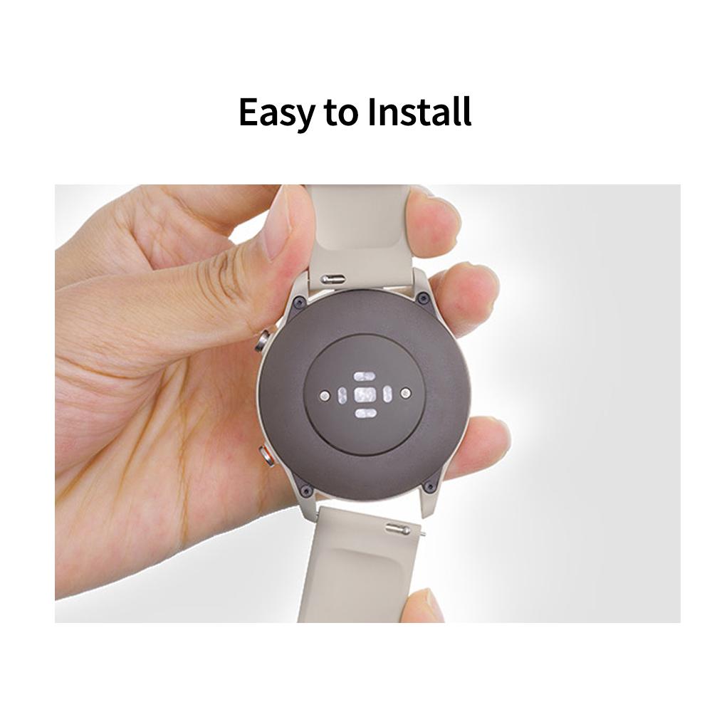 

22мм Унісекс Силіконовий Замінний Ремінець для Годинника з Пружинними Штифтами Швидкого Зняття Срібна Пряжка Сумісний з Годинником, Чорний