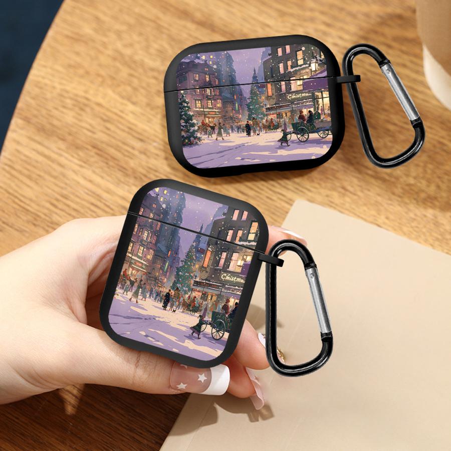 Winter Town Ohrhörerhüllen Hülle für Airpods Pro3 4 Pro 3 2 1 Pro2