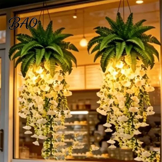 Fiori Artificiali da Esterno Piante Finte da Appendere, Rampicanti Resistenti ai Raggi UV, Edera Fiori di Seta Realistici Decorazione Finta Interno Camera da Letto Soggiorno Parete Boho