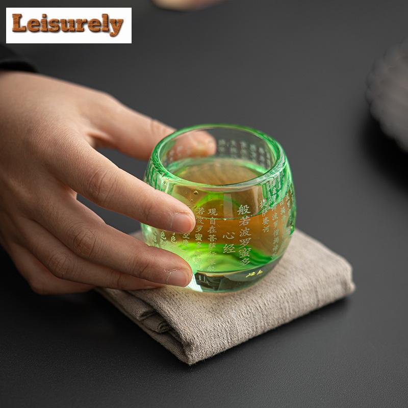 70ml Exquisite Crystal Glass Tea Cup High Quality Beauty Master Cup Chinese Tea Accessories Custom Travel Glass Teacup