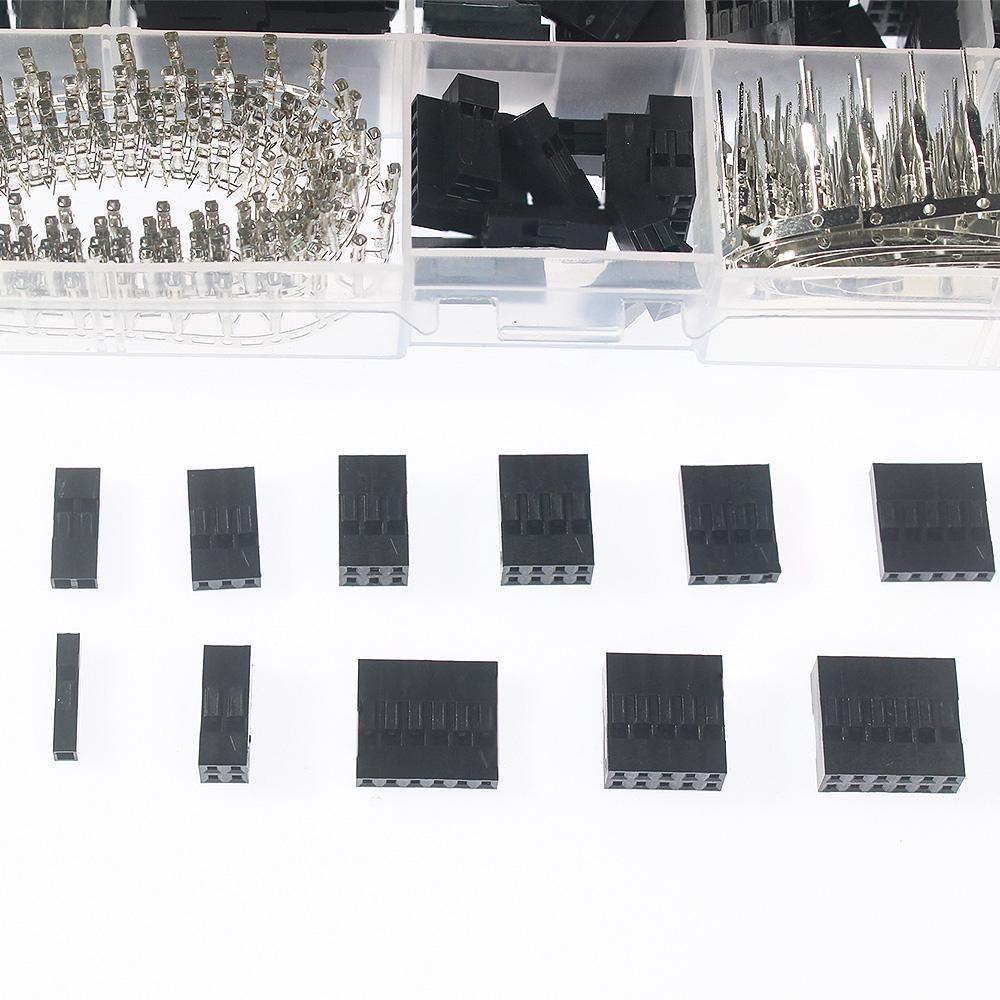 620PCS Dupont Connector 2.54mm Dupont Cable Jumper Wire Pin Header Housing Kit, Male Crimp Pins+Female Pin Terminal Connectors