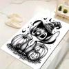 1Pc Halloween Stitch Pumpkins Printed Flannel Rug Soft Non Slip Carpet for Bedroom Living Room Office Floor Outdoor Home Decor Xmas Gift H1454