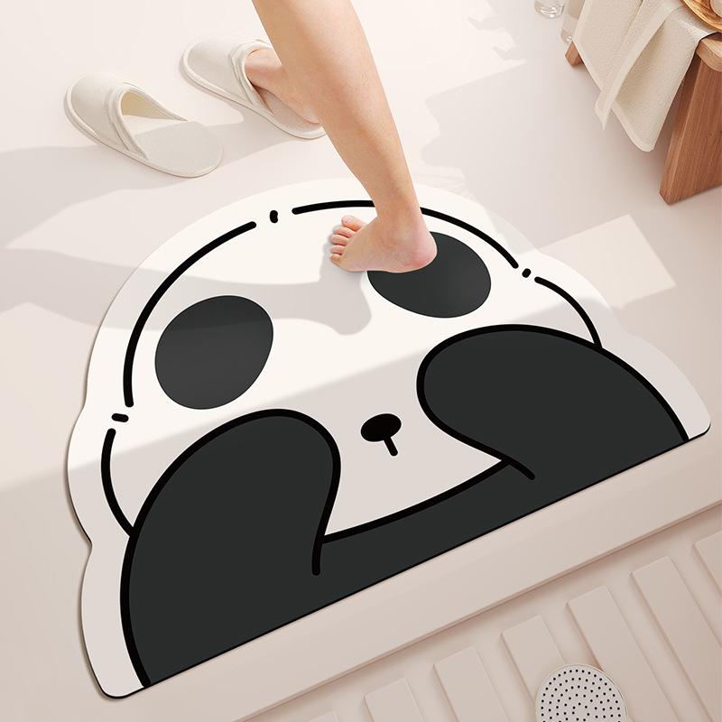 

Милая панда диатомовая грязь подушка для ванной туалет душ впитывающий коврик для ног туалет дверь быстросохнущий коврик 40 × 60cm