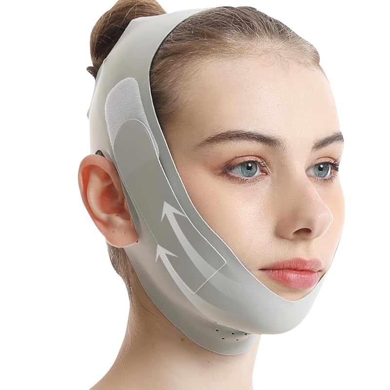 

V Line Lifting Mask, V Shaped Face Mask, V Shaped Contouring Face Mask, Face Lifting Strap, Face Toning Belts, Jaw Exerciser, Washable and Reusable Large