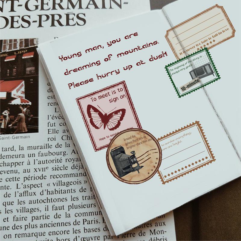 Waterproof Retro Decals: 50 Sheets of Journal Stickers for Notepads, Laptops, iPads, and Suitcases