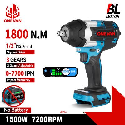 Avvitatore a impulsi elettrico senza spazzole da 1800 Nm, 3 marce, coppia elevata, senza fili, per batteria Makita da 18 V