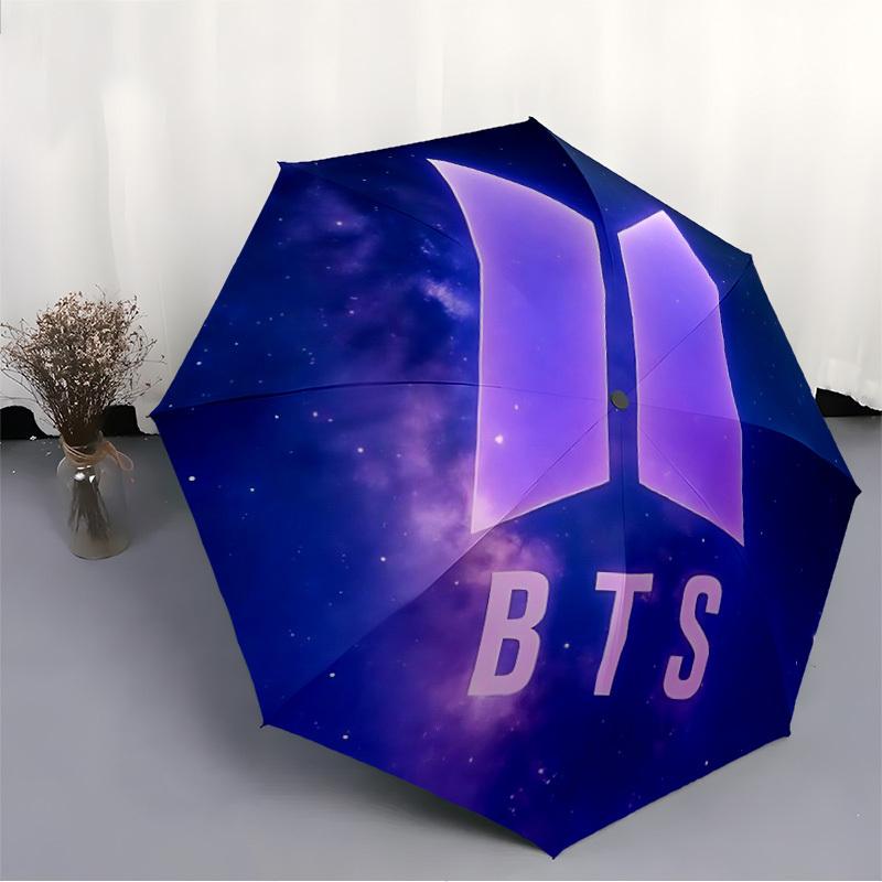 1pz Ombrello da Viaggio Compatto BTS con Apertura/Chiusura Automatica, Telaio Robusto a 8 Stecche per Uomo e Donna S1222016